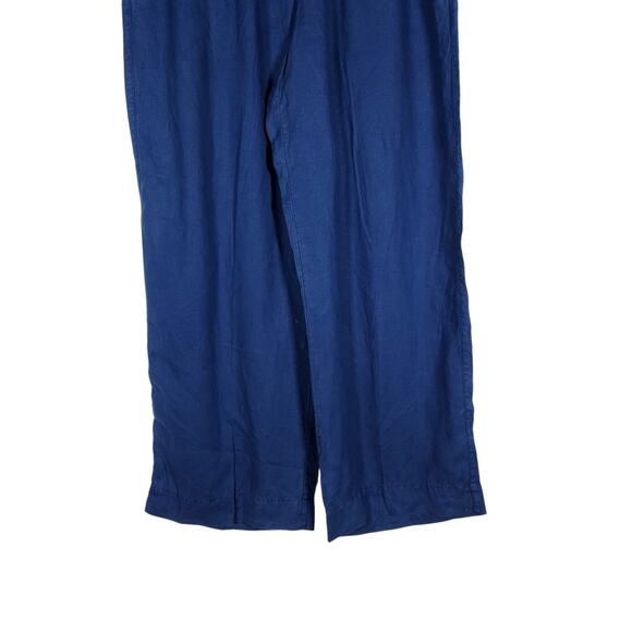 Tommy Bahama Womens Large Linen Drawstring Pants Navy Blue Relaxed Loungewear - Picture 4 of 10